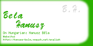 bela hanusz business card